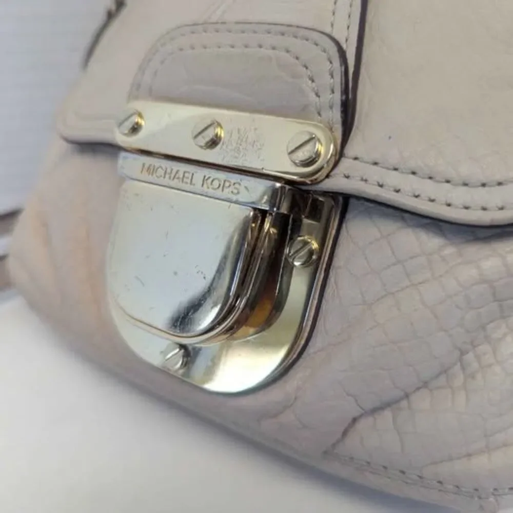 Michael Kors Small Tan Cream Colored Leather Crossbody Bag Purse 8x5x2